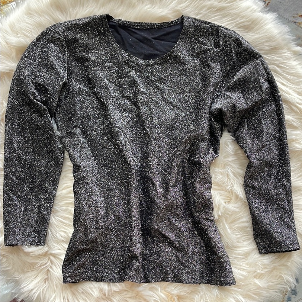 Sparkling Black Long Sleeve Top